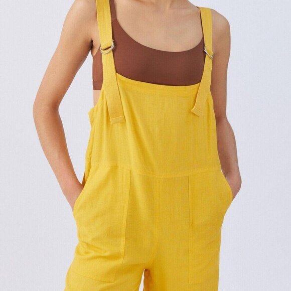 BDG Urban Outfitter Tilly Linen Utility Overall Jumpsuit Effortless M NWD 234439 - Picture 2 of 12